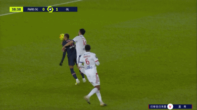  半场战报：巴黎0-1里昂 迪亚洛伤退内马尔0射门